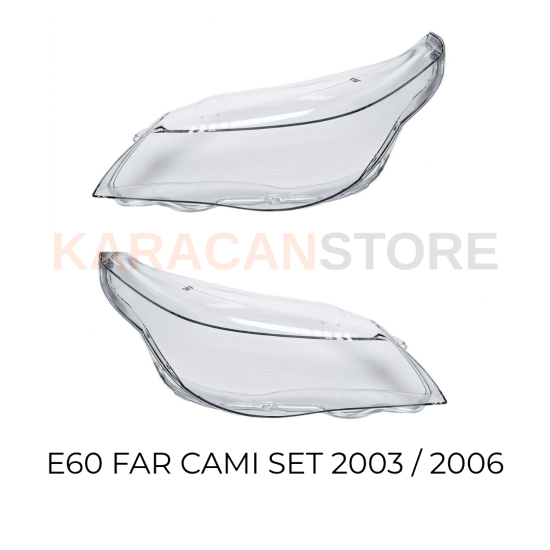 Bmw E60 Sağ Sol Far Camı 2003 / 2006 Set