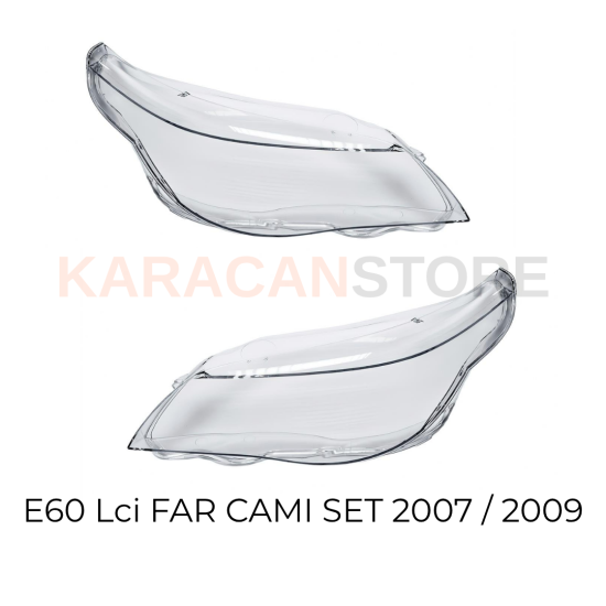 Bmw E60 Lci Sağ Sol Far Camı 2007 / 2009 Set